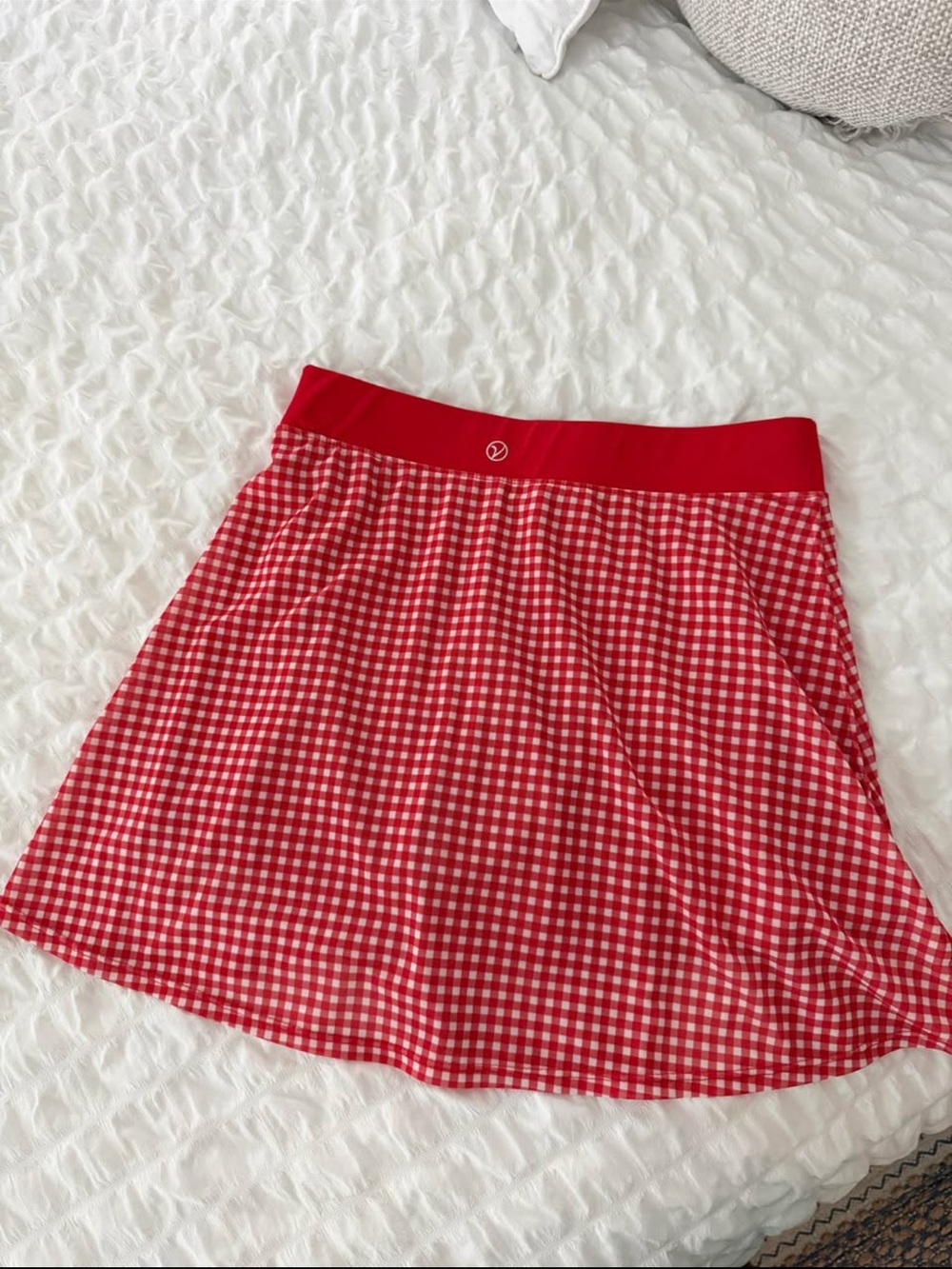VOGO Athletica Red Gingham Skater Skirt - Picture 2 of 4